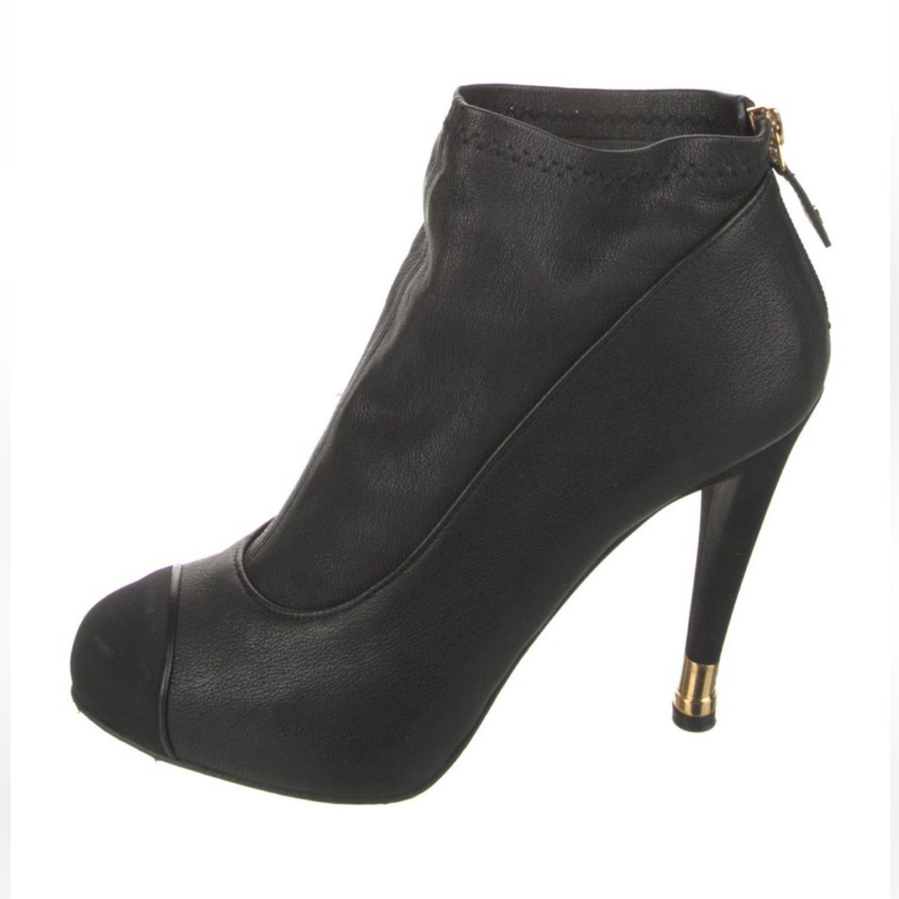 Authentic Chanel 2012 Interlocking CC Logo Ankle Sock Boots